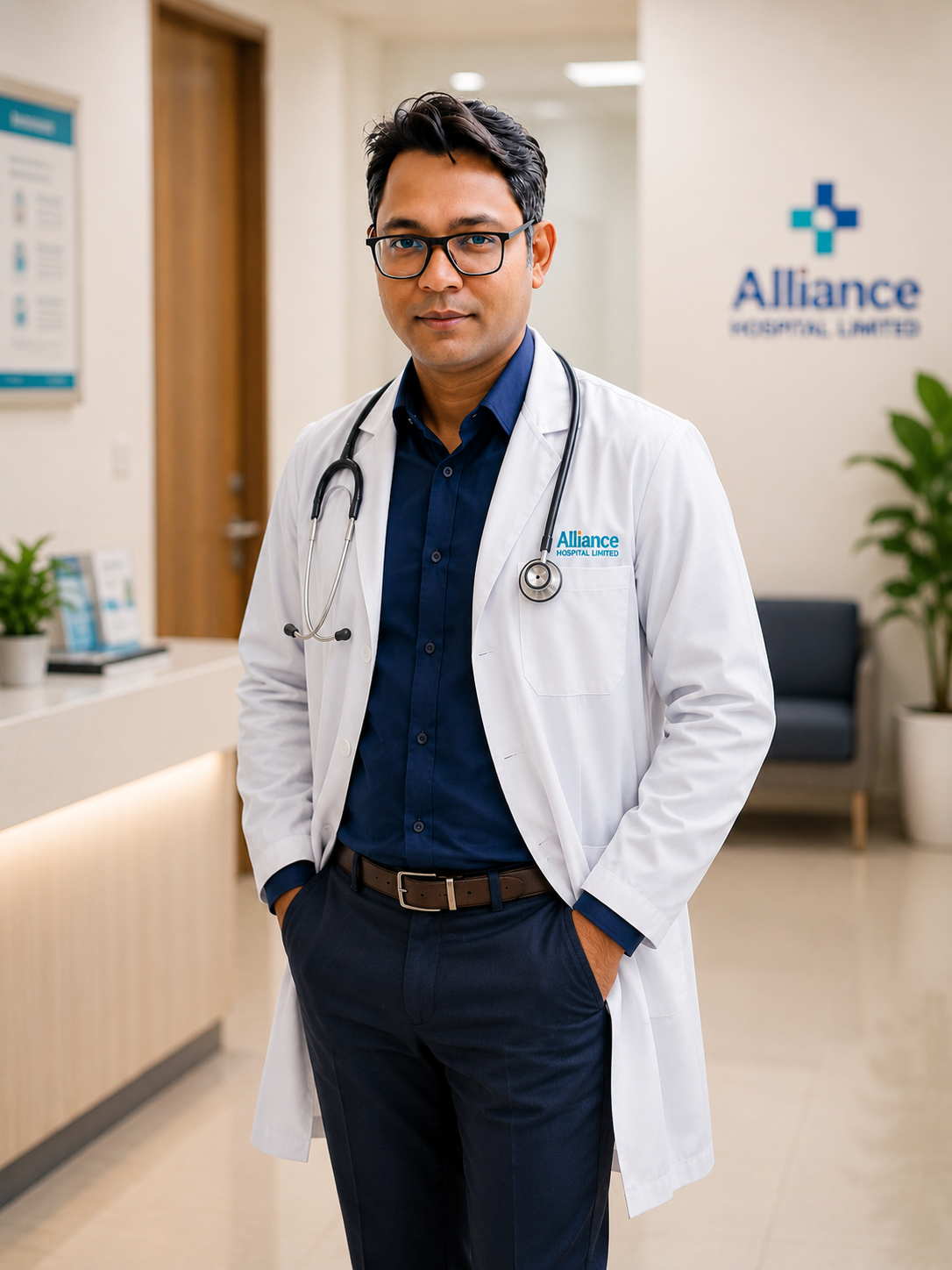 Dr. Md. Nagib Mahfuz Khan consulting a patient